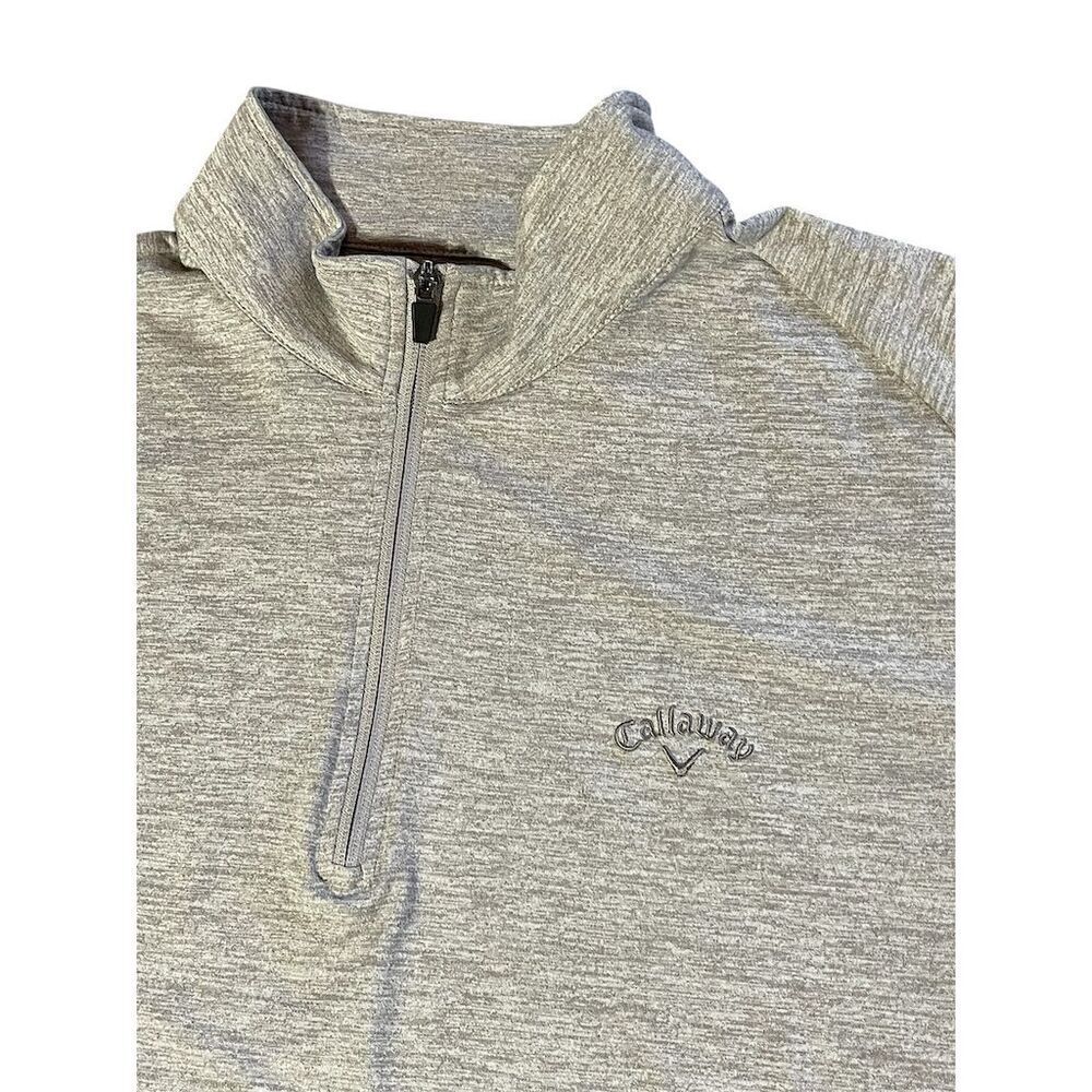 Callaway Men's 2XL Gray Quarter-Zip Pullover Long Sleeve Golf Top - Picture 2 of 5